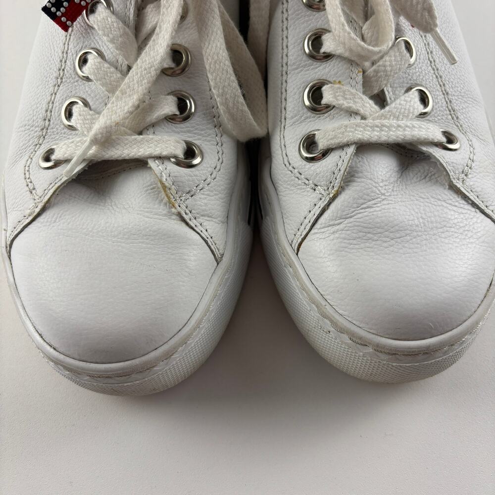 Paul Green White Leather Sneakers Sz 8 Lace Up Casual Shoes - Picture 5 of 8